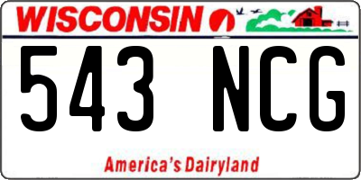 WI license plate 543NCG