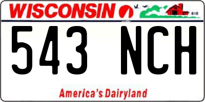 WI license plate 543NCH