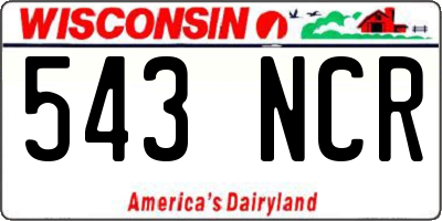 WI license plate 543NCR
