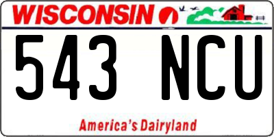 WI license plate 543NCU