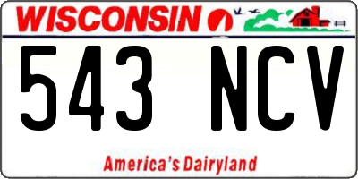 WI license plate 543NCV