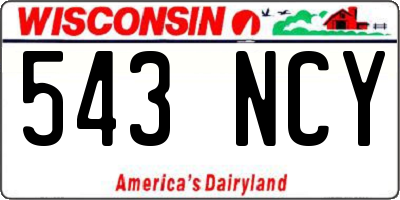 WI license plate 543NCY