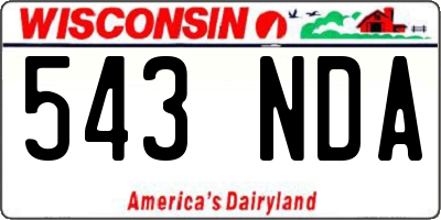 WI license plate 543NDA