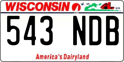 WI license plate 543NDB