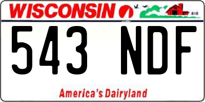 WI license plate 543NDF