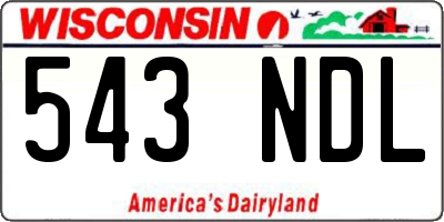 WI license plate 543NDL