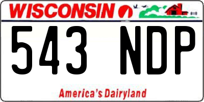 WI license plate 543NDP