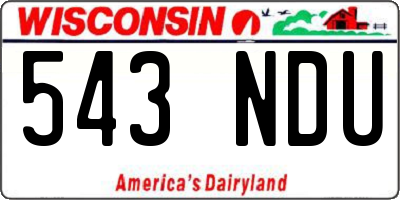 WI license plate 543NDU