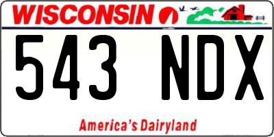 WI license plate 543NDX