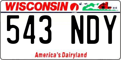 WI license plate 543NDY