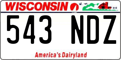 WI license plate 543NDZ