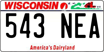WI license plate 543NEA