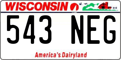 WI license plate 543NEG