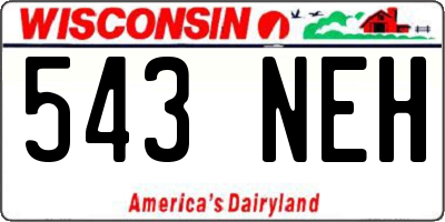 WI license plate 543NEH