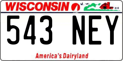 WI license plate 543NEY