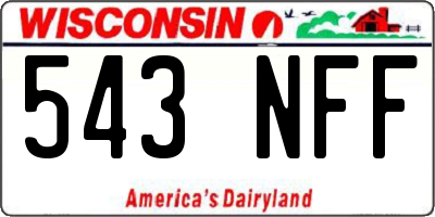 WI license plate 543NFF