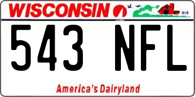 WI license plate 543NFL