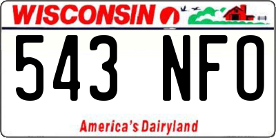 WI license plate 543NFO