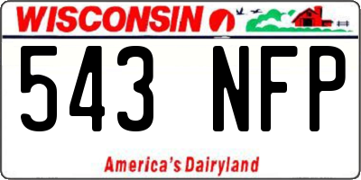 WI license plate 543NFP