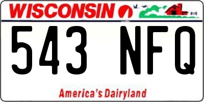 WI license plate 543NFQ