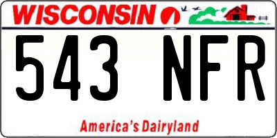 WI license plate 543NFR