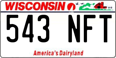 WI license plate 543NFT