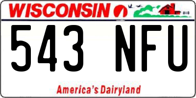 WI license plate 543NFU