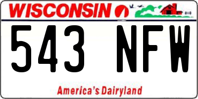 WI license plate 543NFW