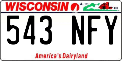 WI license plate 543NFY