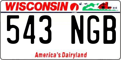 WI license plate 543NGB
