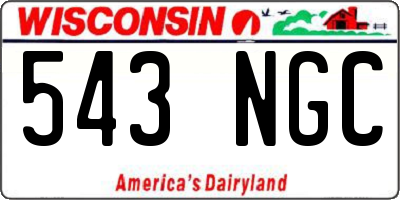 WI license plate 543NGC