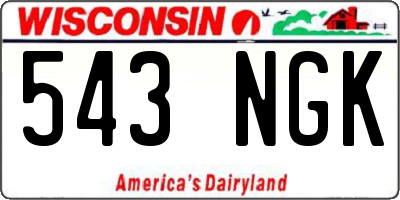 WI license plate 543NGK