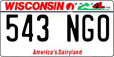 WI license plate 543NGO