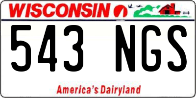 WI license plate 543NGS