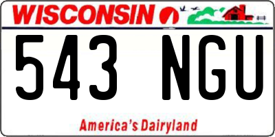 WI license plate 543NGU