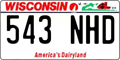 WI license plate 543NHD