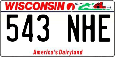 WI license plate 543NHE