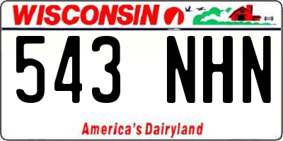 WI license plate 543NHN