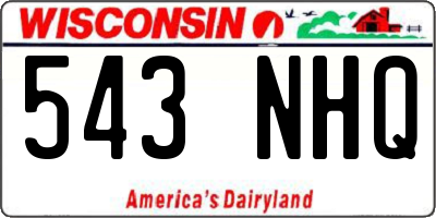 WI license plate 543NHQ