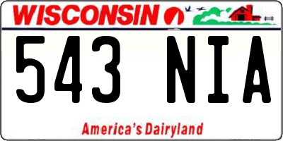 WI license plate 543NIA