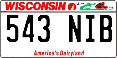 WI license plate 543NIB