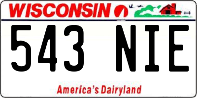 WI license plate 543NIE