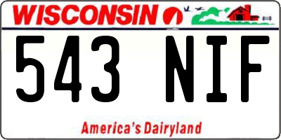 WI license plate 543NIF