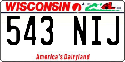 WI license plate 543NIJ