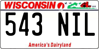 WI license plate 543NIL