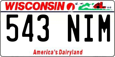 WI license plate 543NIM