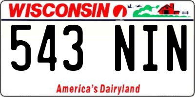 WI license plate 543NIN
