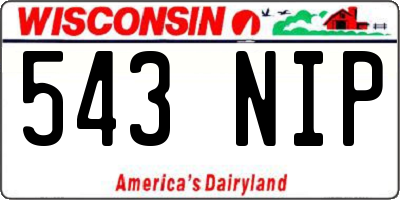 WI license plate 543NIP