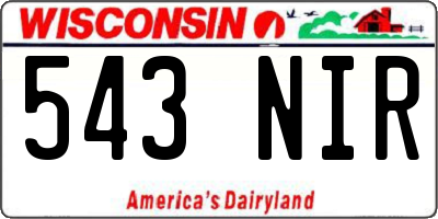 WI license plate 543NIR