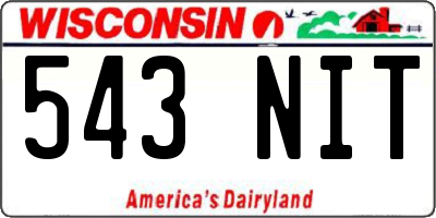 WI license plate 543NIT